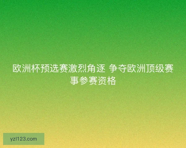 欧洲杯预选赛激烈角逐 争夺欧洲顶级赛事参赛资格