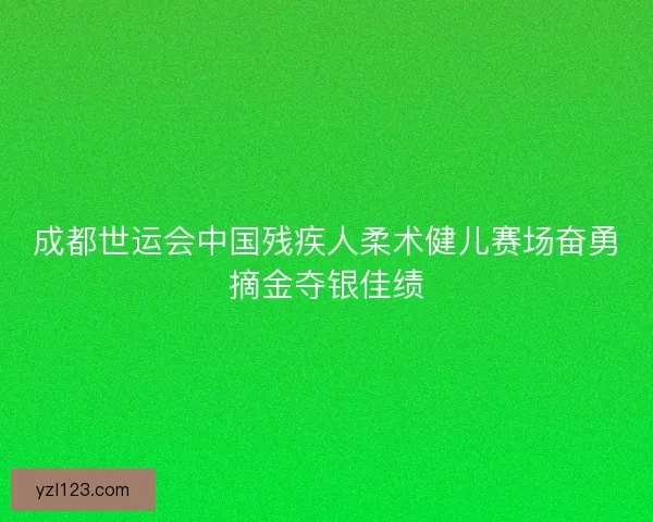 成都世运会中国残疾人柔术健儿赛场奋勇摘金夺银佳绩